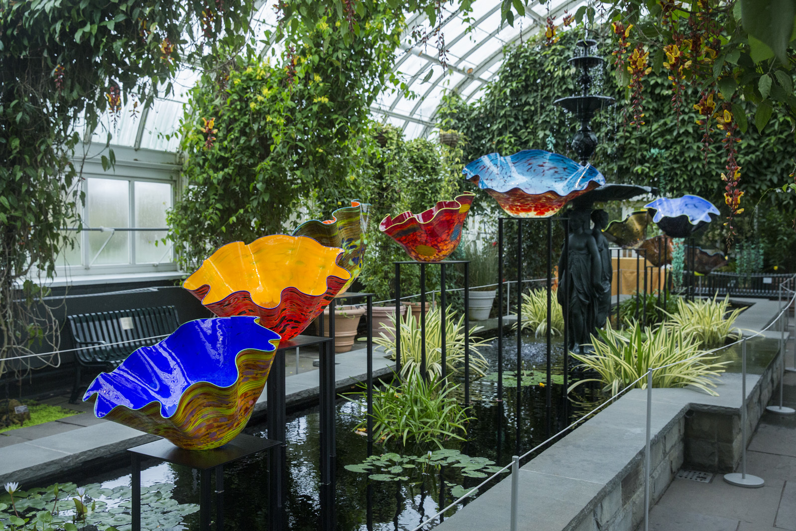 A scene from the 2017 Chihuly installation at the New York Botanic Gardens. A scene from the 2017 Chihuly installation at the New York Botanic Gardens.